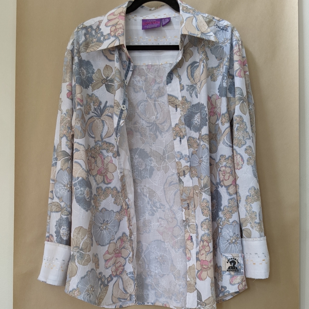 Jimi Hendrix Experience embroidered button up w/ signature. Highly detailed
